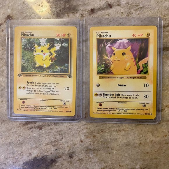 Pokemon Shadowless Pikachu and First Edition Jungle Set Pikachu Combo!